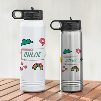 Sticker Flair Stainless Steel Water Bottle