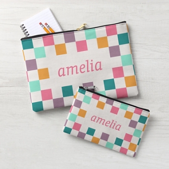 Candy Checkers Zipper Pouch