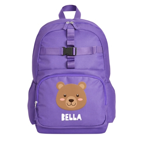 Cheerful Animals Backpack - Purple - Bear