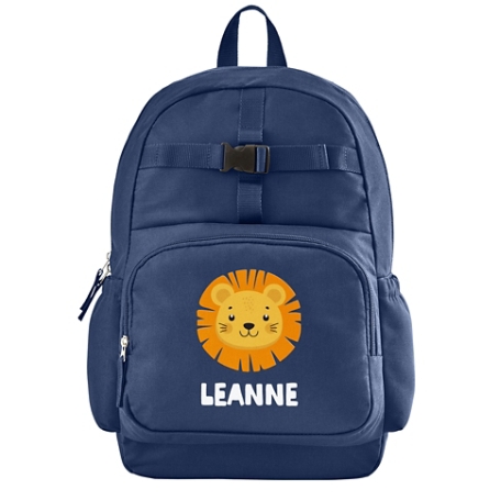 Cheerful Animals Backpack - Navy - Lion