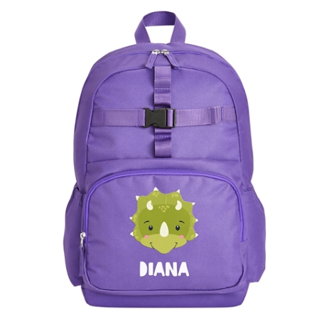 Cheerful Animals Backpack - Purple - Dinosaur