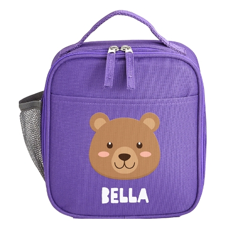 Cheerful Animals Lunch Box - Purple - Bear