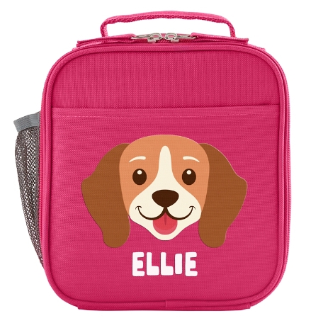 Cheerful Animals Lunch Box - Pink - Dog