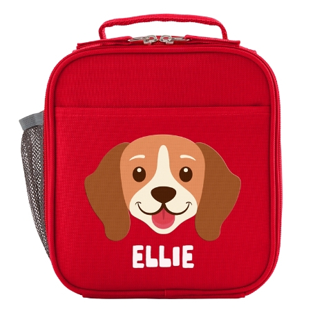 Cheerful Animals Lunch Box - Red - Dog