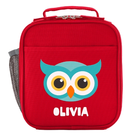 Cheerful Animals Lunch Box - Red - Owl