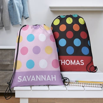 Colorful Dots Drawstring Bag