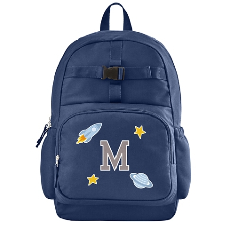 Decal + Monogram Navy Backpack - Space - Gray