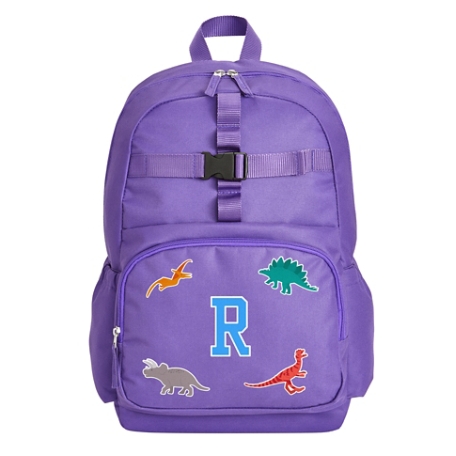 Decal + Monogram Purple Backpack - Dino - Blue