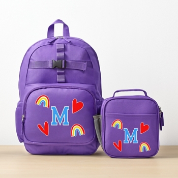 Decal + Monogram Purple Backpack Collection