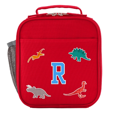 Decal + Monogram Red Lunch Box - Dino - Blue