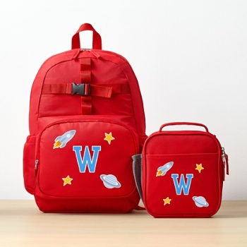 Decal + Monogram Red Backpack Collection