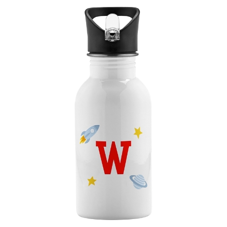 Decal + Monogram Water Bottle - Red Letter