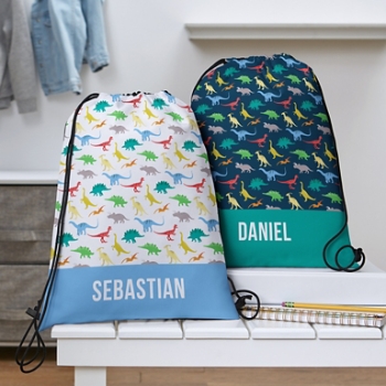 Dinosaur Print Drawstring Bag