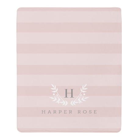 Monogram Crest Plush Blanket - Pink - Large