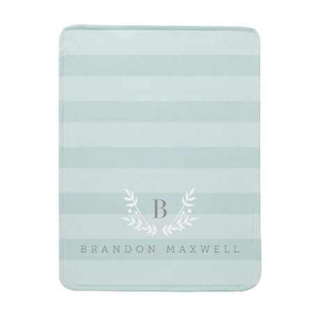 Monogram Crest Plush Blanket - Blue - Small