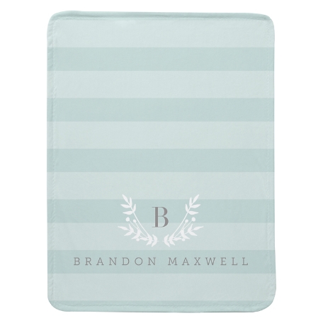 Monogram Crest Plush Blanket - Blue - Extra Large