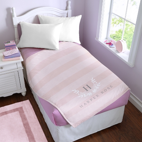 Monogram Crest Plush Blanket