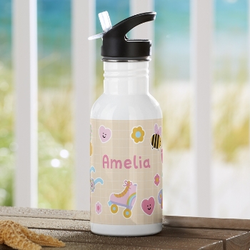 Playful Stickers Water Bottle