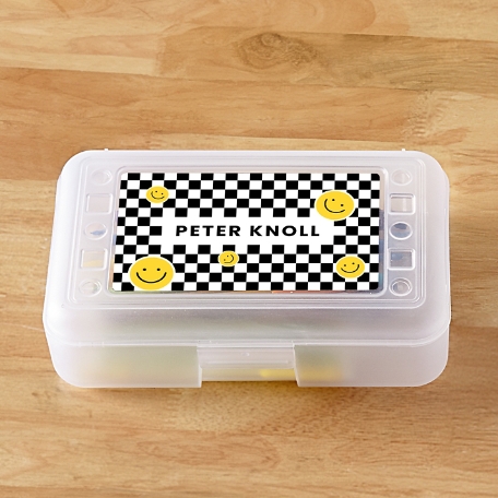 Smiley Checkered Pencil Case