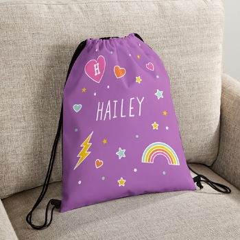 Glittering Hearts Drawstring Bag