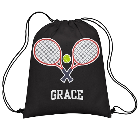 Sports Champ Drawstring Bag - Black - Tennis