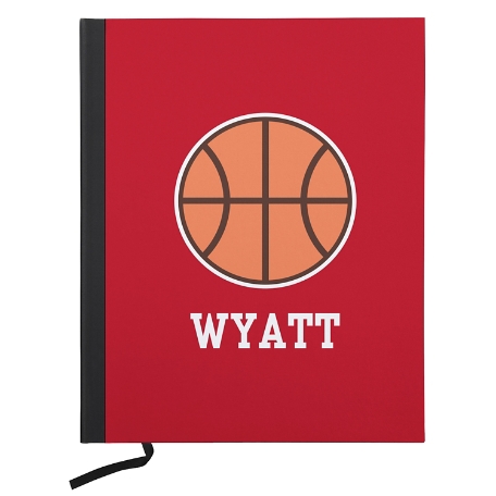Sports Champ Notebook - Red - Basketball