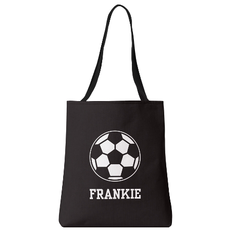 Sports Champ  Tote Bag - Black - Soccer