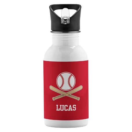 Sports Champ Water Bottle - Red - Baseball