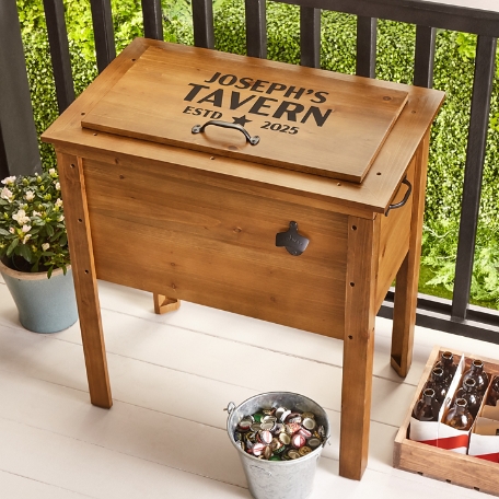 Backyard Tavern Outdoor Wooden Cooler
