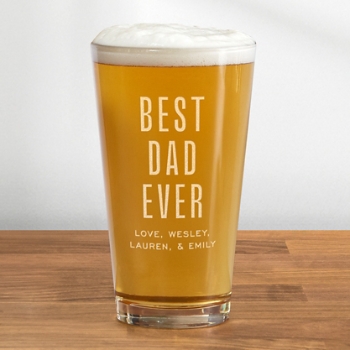 Best DAD Ever Engraved Pint Beer Glass