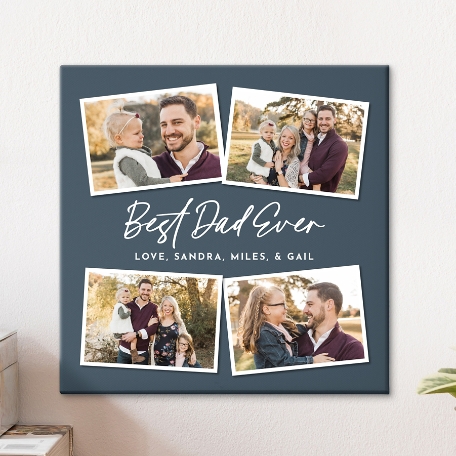 Best Dad Ever Photo Collage Canvas