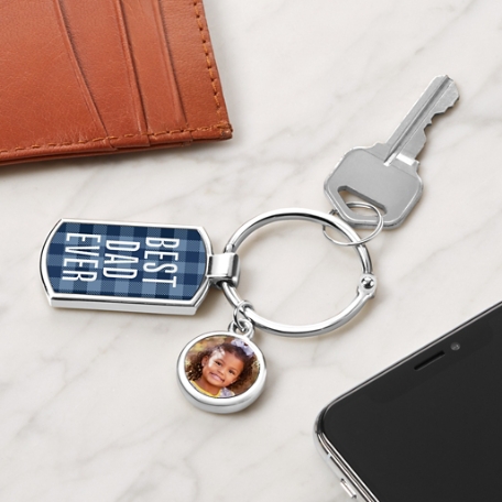 Best Dad Ever Photo Key Chain