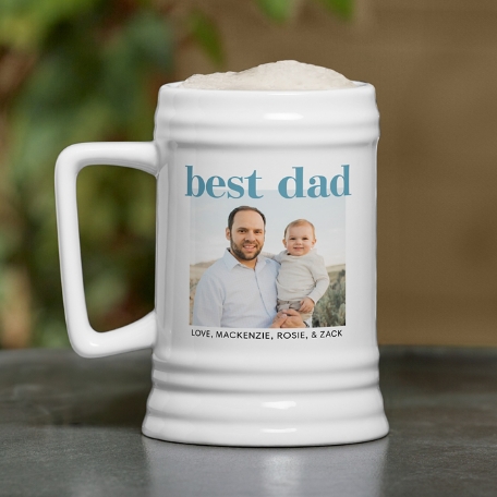 Best Dad Photo Beer Stein