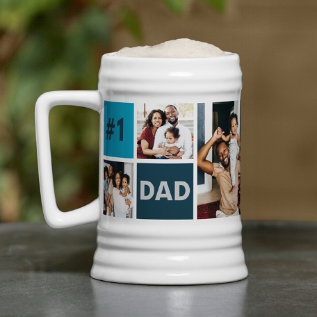 #1 Dad Photo Beer Stein