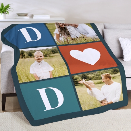 Dad's Heart Photo Plush Blanket