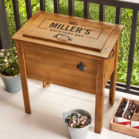 Family Name Outdoor Wooden Cooler