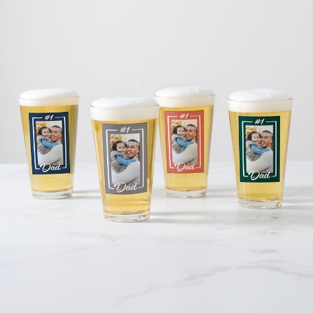 #1 Dad Photo Pint Beer Glass