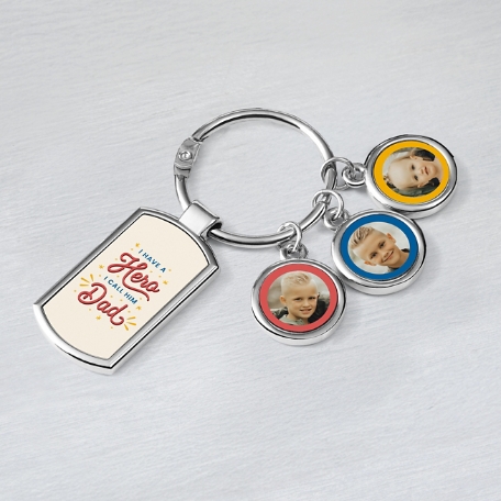 My Dad is My Hero Photo Key Chain