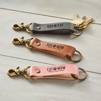 Pet Lover Leather Keychains