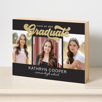 Snapshots of Success Graduation Photo Wood Block