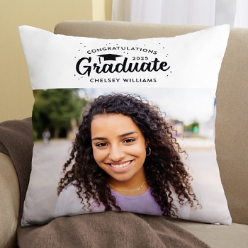 Time to Celebrate Graduation Photo Throw Pillow