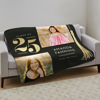 Triumphant Tassel Graduation Photo Blanket