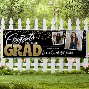 Glitter Graduation Photo Banner