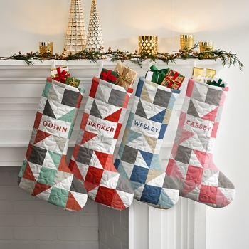 Scandinavian Patchwork Quilted Stocking