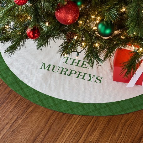 Simple Plaid Border Quilted Tree Skirt