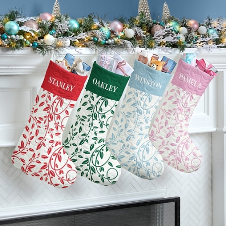 Swirly Foliage Quilted Stocking