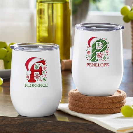 Festive Name Insulated Wine Tumbler