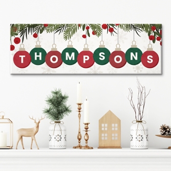 Holiday Ornament Name Canvas
