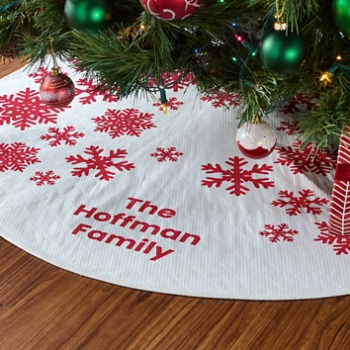 Holiday Snowflake Quilted Tree Skirt