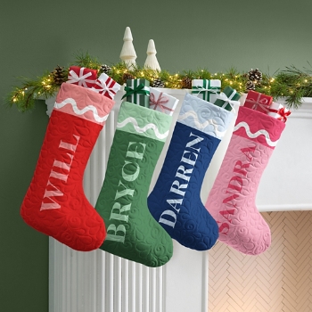 Jolly Name Quilted Stocking